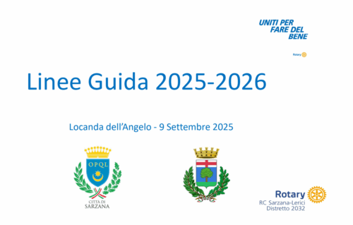 Anno Rotariano 2025-2026: riprendono le attività.
